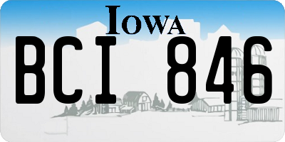 IA license plate BCI846