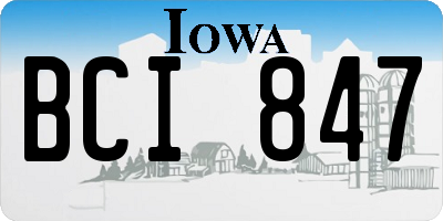 IA license plate BCI847