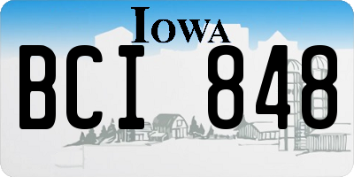 IA license plate BCI848