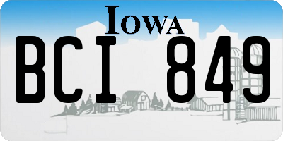 IA license plate BCI849
