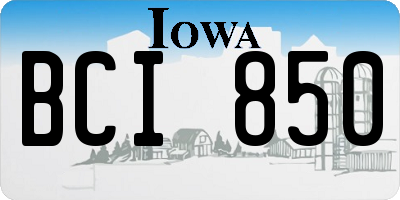 IA license plate BCI850