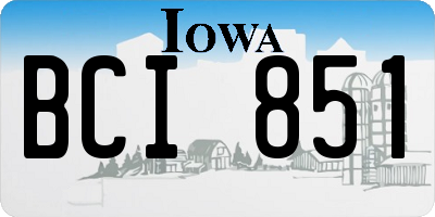 IA license plate BCI851