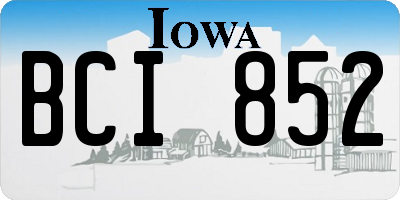 IA license plate BCI852