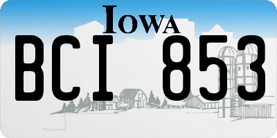 IA license plate BCI853