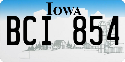 IA license plate BCI854