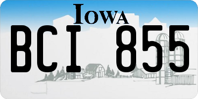 IA license plate BCI855