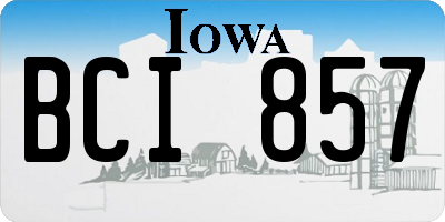 IA license plate BCI857
