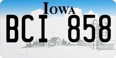 IA license plate BCI858