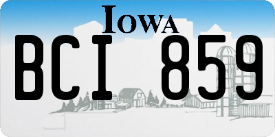 IA license plate BCI859