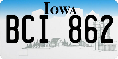 IA license plate BCI862