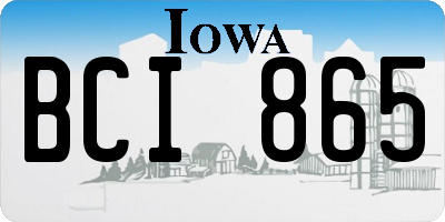 IA license plate BCI865
