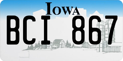 IA license plate BCI867