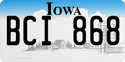 IA license plate BCI868