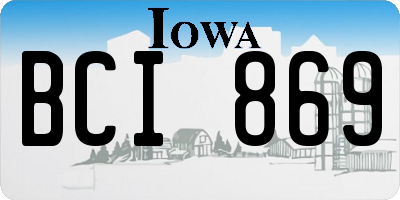 IA license plate BCI869