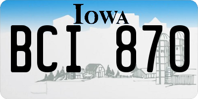 IA license plate BCI870