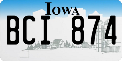 IA license plate BCI874