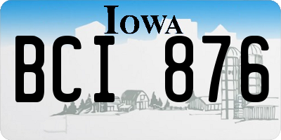 IA license plate BCI876