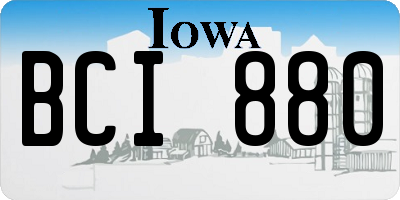 IA license plate BCI880