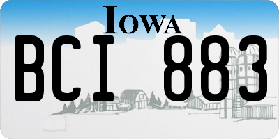 IA license plate BCI883
