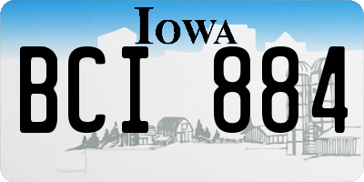 IA license plate BCI884