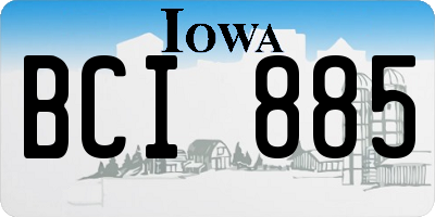 IA license plate BCI885