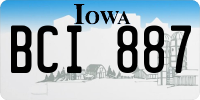 IA license plate BCI887