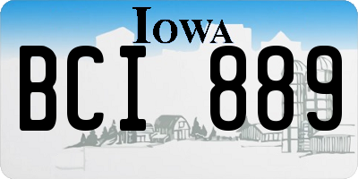 IA license plate BCI889