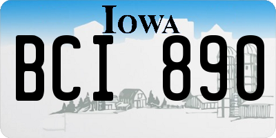 IA license plate BCI890