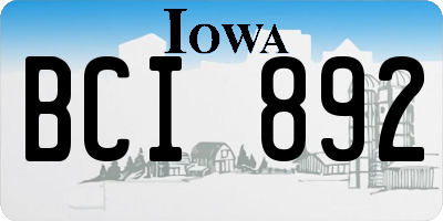 IA license plate BCI892