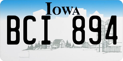 IA license plate BCI894