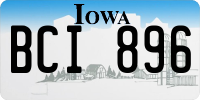 IA license plate BCI896
