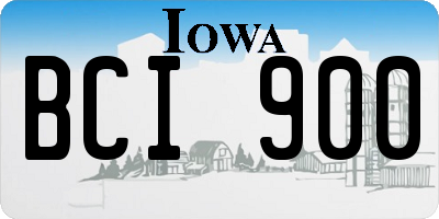 IA license plate BCI900