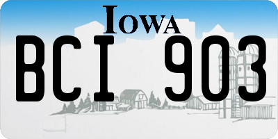 IA license plate BCI903
