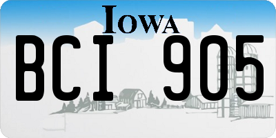 IA license plate BCI905