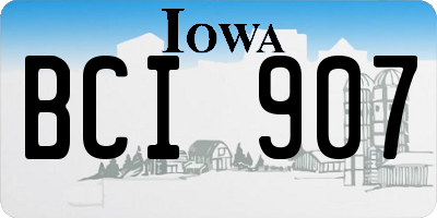 IA license plate BCI907