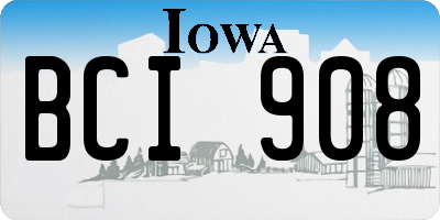 IA license plate BCI908