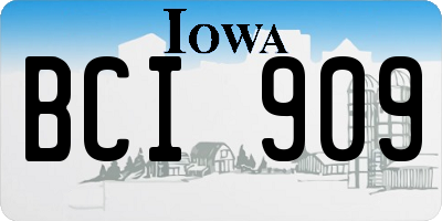 IA license plate BCI909