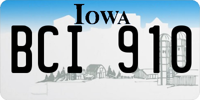 IA license plate BCI910