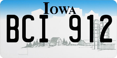 IA license plate BCI912