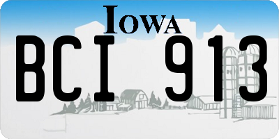 IA license plate BCI913