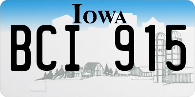 IA license plate BCI915