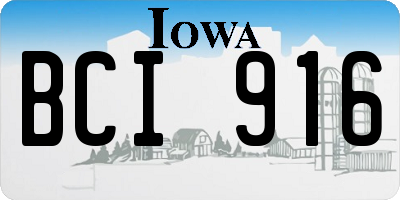 IA license plate BCI916