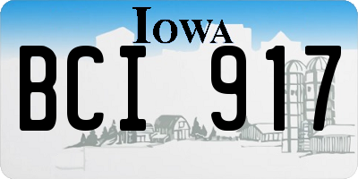 IA license plate BCI917