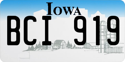 IA license plate BCI919