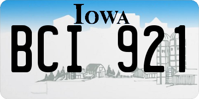 IA license plate BCI921