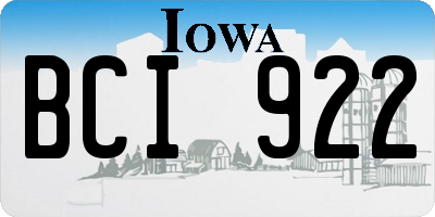 IA license plate BCI922