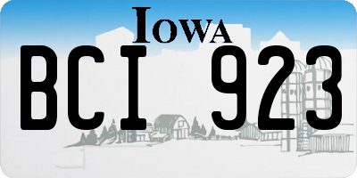 IA license plate BCI923