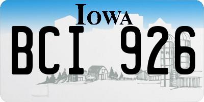IA license plate BCI926