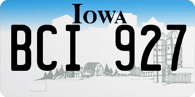 IA license plate BCI927