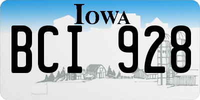 IA license plate BCI928